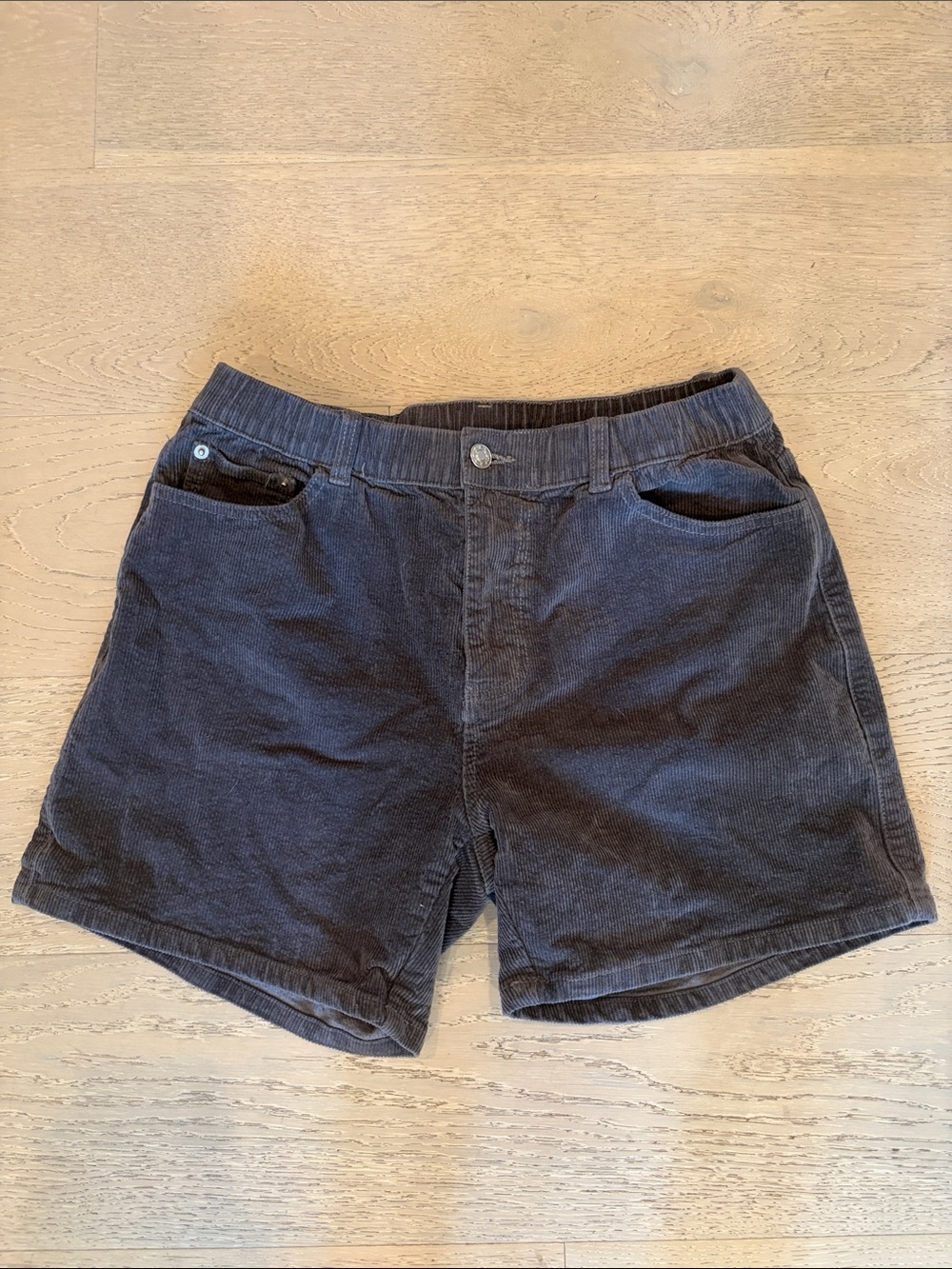 Pact Men's Dark Charcoal Corduroy Flat-Front Shorts